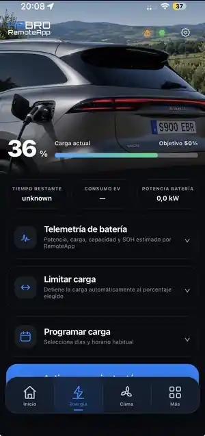 Pantalla de carga y telemetría de HABRO RemoteApp